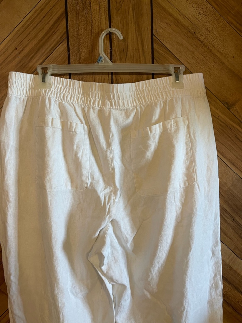Old Navy Women’s XL White High Rise Wide Leg Linen Blend Summer Beach Pants - Picture 7 of 10
